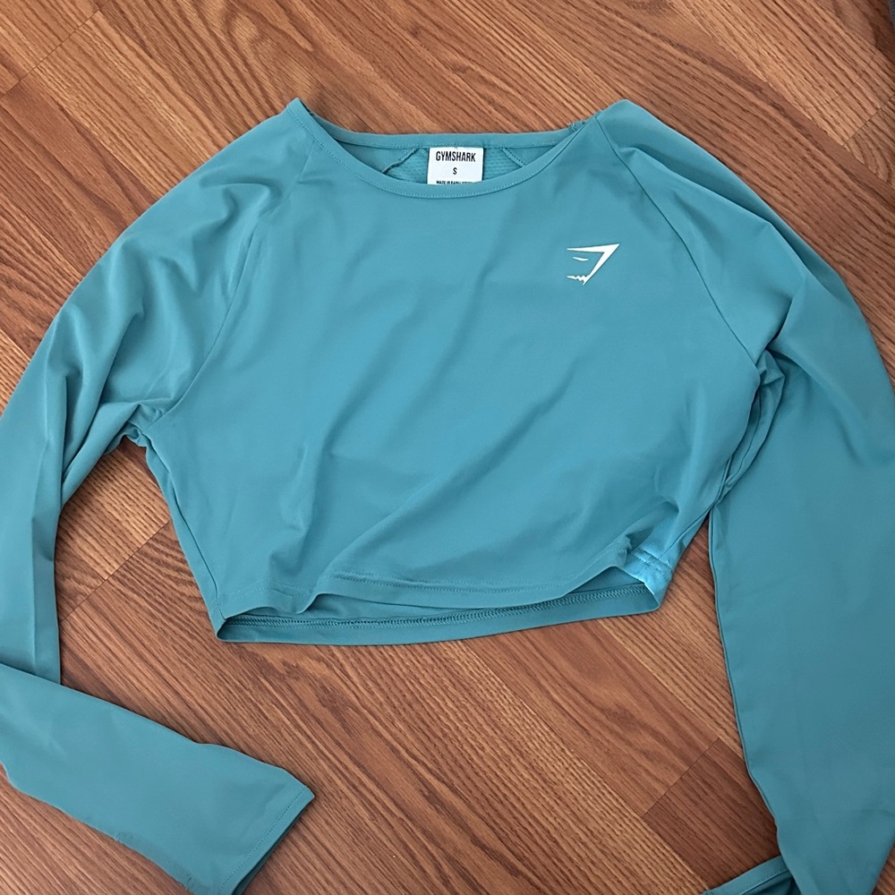Gymshark Teal Long Sleeve Crop Top